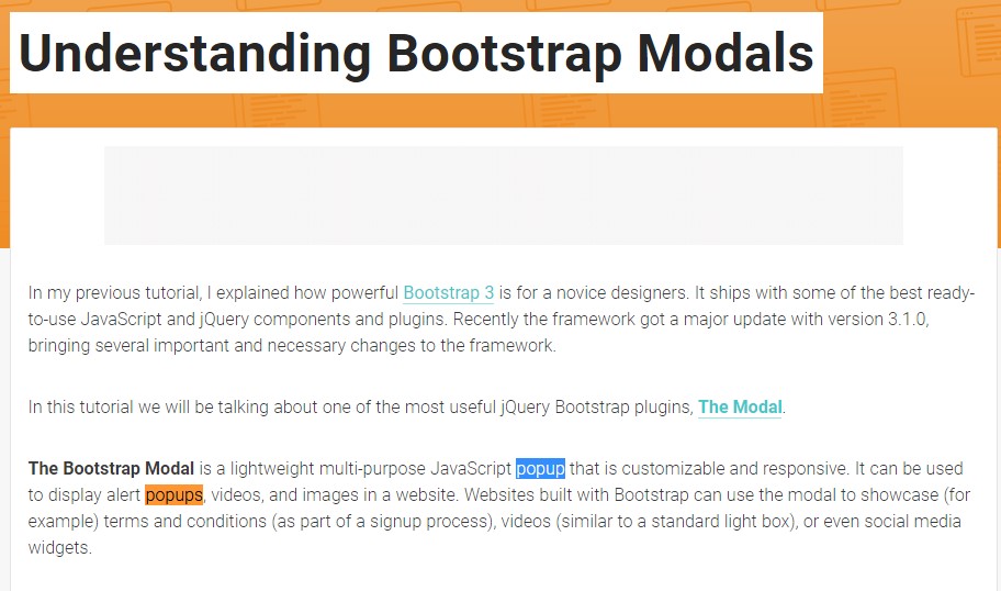  One more  practical  information  concerning Bootstrap Modal Popup